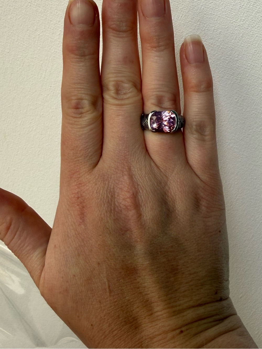 925 Pink Cushion-Cut Ring - Picture 10 of 12